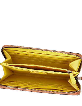 COACH Accordion Zip Wallet in Yellow