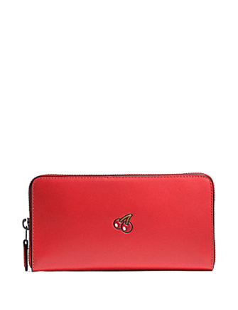 Coach Pac Man Accordion Zip Wallet in Calf Leather