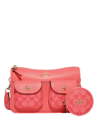Coach PENNIE CROSSBODY WITH COIN CASE IN SIGNATURE - กระเป๋าแบรนด์
