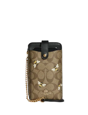 Coach Phone Crossbody In Signature Canvas With Bee Print | Brixton