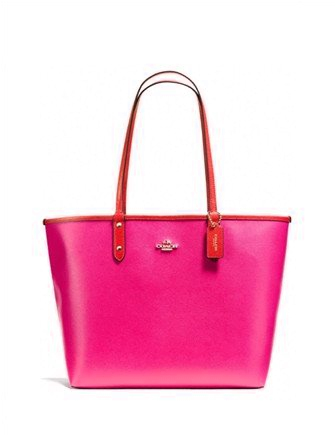 Coach Pink Metallic City Leather Tote, Best Price and Reviews