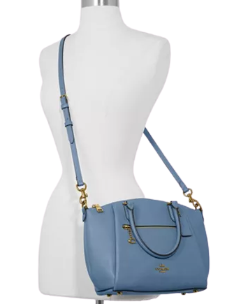 Coach Polished Pebble Leather Elise Small Satchel