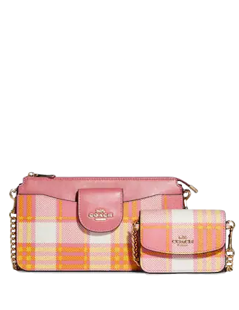 Coach Poppy Crossbody with Garden Plaid Print