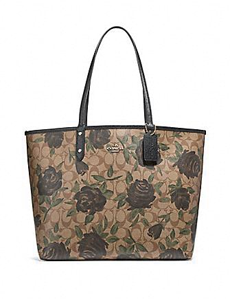Coach Reversible City Tote in Camo Signature Print Brixton Baker