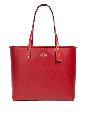 Coach Reversible City Tote in Signature Canvas With Crayon Heart Print