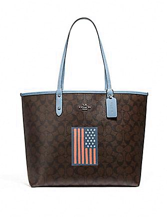 Coach american flag tote hotsell