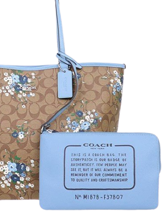Coach floral top reversible tote