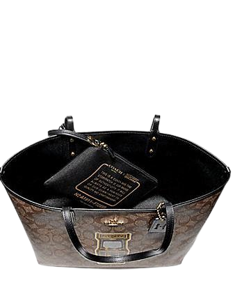 Coach Reversible City Tote in Signature Canvas With Pac Man Game