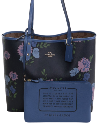 Coach reversible tote discount signature