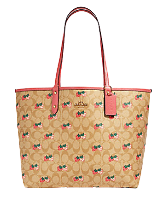 Coach Bags | Coach City Tote in Signature Canvas with Wild Strawberry | Color: Brown/Red | Size: Os | Itsannesharp's Closet