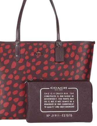 Coach Reversible City Tote With Deer Spots