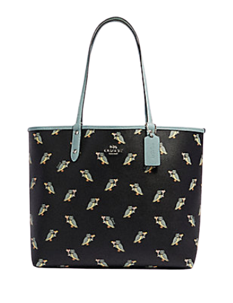 Coach Reversible City Tote With Party Owl Print