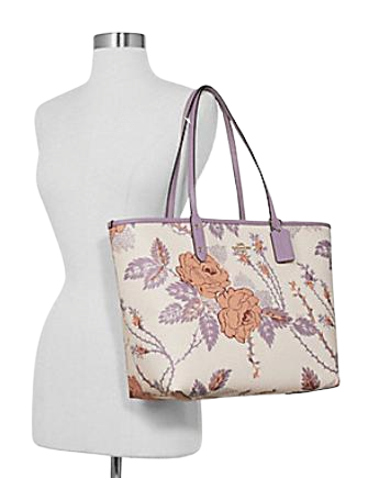 COACH REVERSIBLE CITY TOTE IN TEA ROSE FLORAL PRINT COATED CANVAS –  Pit-a-Pats.com