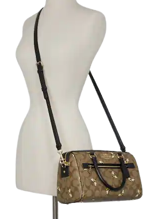 coach backpack bee print Coach Rowan Satchel In Signature Canvas With Bee Print
