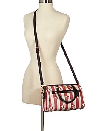 Coach Rowan Satchel in Stripe Star Print