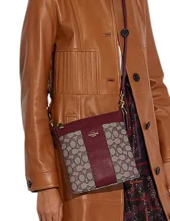 Coach Signature Jacquard Kitt Crossbody Brixton Baker