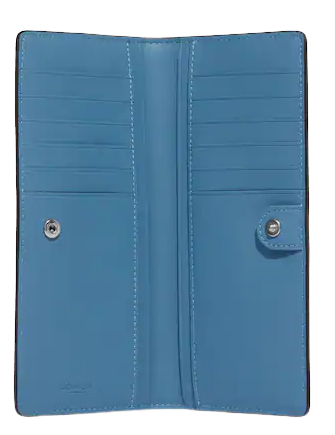 Coach Slim Wallet In Signature Canvas With Happy Dog Print