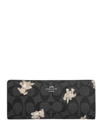 Coach Signature Party Animals Wallet Credit Card Case Keychain 79930