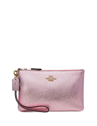 Metallic coach wallet sale