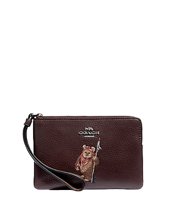 Coach Star Wars X Corner Zip Wristlet With Ewok Brixton Baker