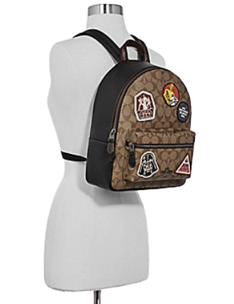 coach backpack star wars Coach Star Wars X Medium Charlie Backpack in Signature With Patches