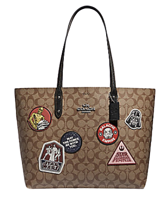 Coach Star Wars X Town Tote in Signature Canvas With Patches Coach Star Wars X Town Tote in Signature Canvas With Patches
