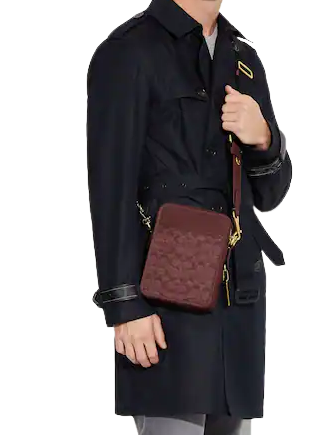 Coach Sullivan Signature Crossbody Man Bag In Signature Black