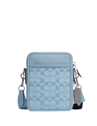 light blue coach shoulder bag
