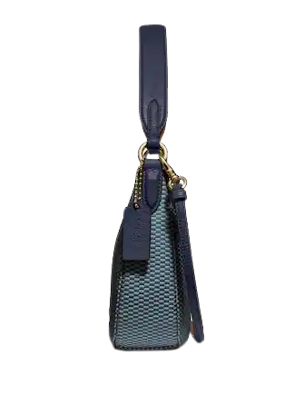 Coach Women Legacy Jacquard Sutton Crossbody Midnight Navy Gold