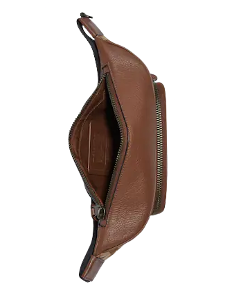 Leather Belt Bag With Signature Stripe