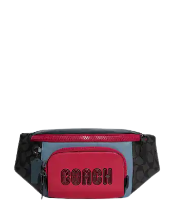 Coach Track Belt Bag In Colorblock Signature Canvas With Coach
