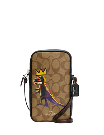 Coach Coach X Jean Michel Basquiat North South Zip Crossbody In Coach Coach X Jean Michel Basquiat North South Zip Crossbody In
