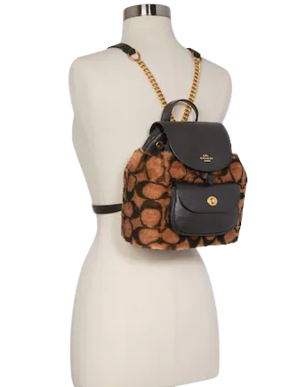 coach cheetah backpack Coach X Jennifer Lopez Pennie Backpack 22 In Signature Shearling