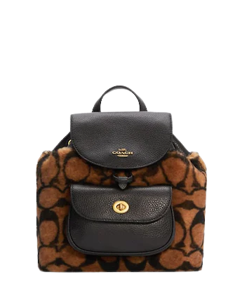 coach backpack pennie Coach X Jennifer Lopez Pennie Backpack 22 In Signature Shearling