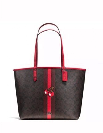 Coach X Pac-Man Cherry Signature Reversible City Tote