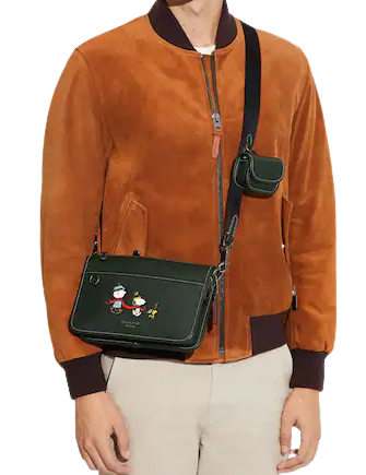 Coach Coach X Peanuts Heritage Convertible Crossbody With Snoopy Motif Brixton Baker