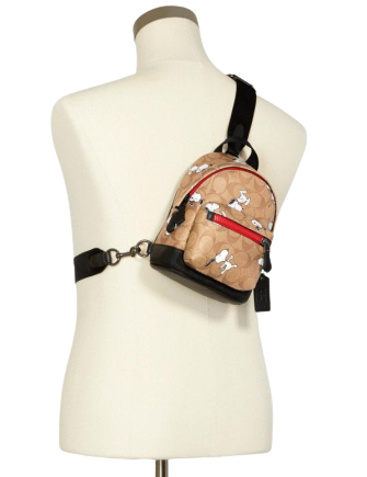 coach backpack peanuts Coach X Peanuts Small West Backpack Crossbody In Signature Canvas With Snoopy