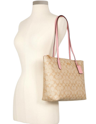 Zip top tote in signature canvas deals