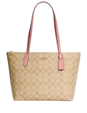Pink and khaki coach purse hotsell