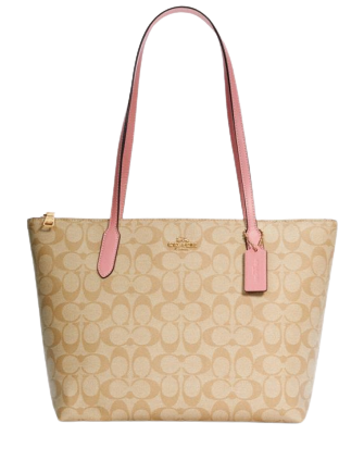 Coach Bags | Coach Top Zip Tote in Signature Canvas | Color: Pink/Tan | Size: Os | Fashionbreeze1's Closet