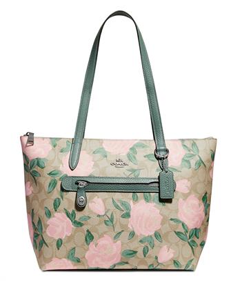 Coach camo rose taylor tote top