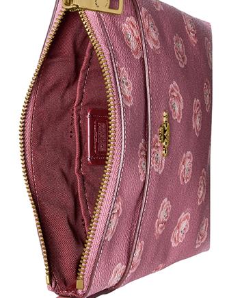 Coach rose top print messenger crossbody