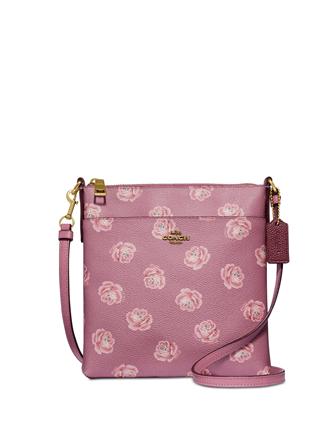 Coach rose print messenger crossbody top
