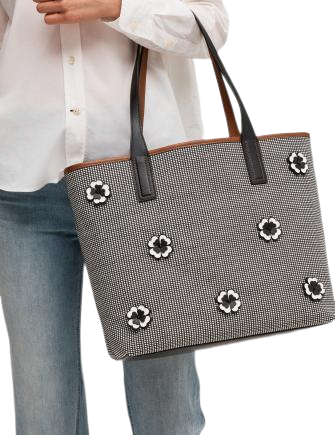 KATE SPADE TRIPLE COMPARTMENT ASH STREET FLOWER APPLIQUE TOTE