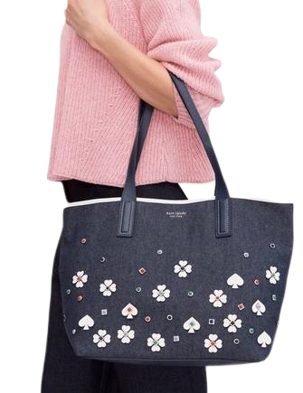 Kate Spade New York Ash Street Spade Applique Denim Tote