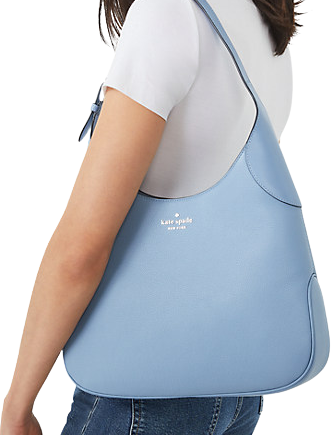 Kate Spade Aster Pebbled Leather Shoulder Bag Purse Handbag Dusty Blue