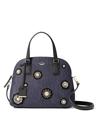Kate Spade New York Cameron Street Embellished Denim Lottie Satchel Brixton Baker