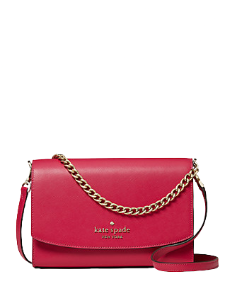 New Kate Spade Carson Saffiano Leather Convertible Crossbody Bag Pink Ruby