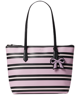 Kate spade black best sale and white striped handbag