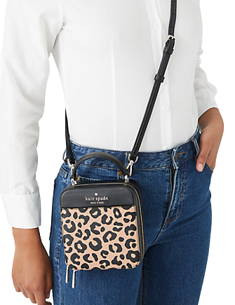Kate spade daisy graphic leopard vanity crossbody Clearance